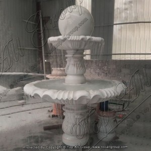 TASBF-081 White Marble Rotating Sphere Fountain