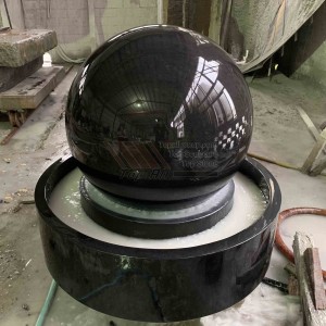 Black Granite Sphere Fountain TASBF-011