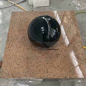 I-Brown Square Base With Black Ball Stone Ball Fountain TASBF-006