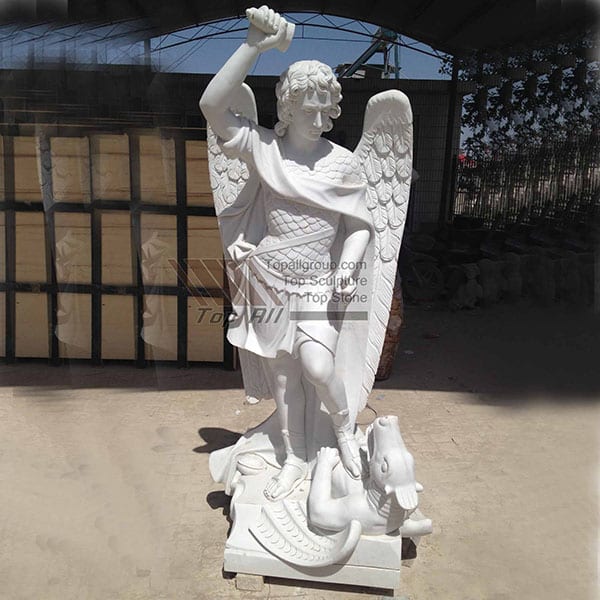 Wholesale Price China Bathroom Stone Sink -
 Hand Carved Marble St. Michael Statue Religious Church Statue TPAS-006 – Top All Group