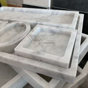 Dabas balta marmora viesnīcas servēšanas paplātes TASC-004