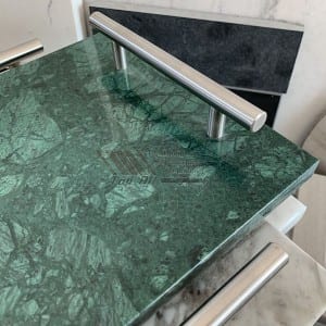 Nature green marble hotera inoshandira tireyi, marble muchero tireyi TASC-006