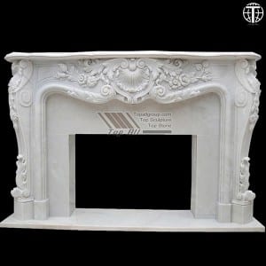 Hand Carved Marble Fireplace Mantel TAFM-001