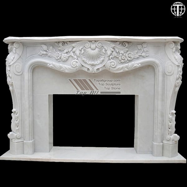 Hand Carved Marble Fireplace Mantel TAFM-001 detail pictures