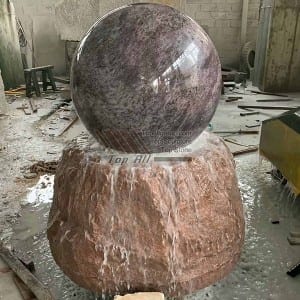 Reasonable price China Natural Granite Marble Stone Ball Water Fountain for Outdoor Garden