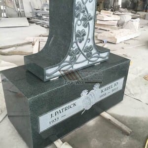 Green Granite Cross Momerails Tombstone Headstone TATBS-009
