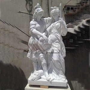 प्राचीन इटालियन सैनिक संगमरमर मूर्ति मूर्तिकला TPAS-007