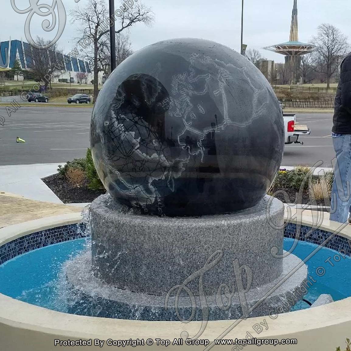 60'' Black Granite Ball Fountain