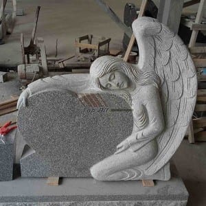 US Style Carved Angel Headstone Upright TATBS-005