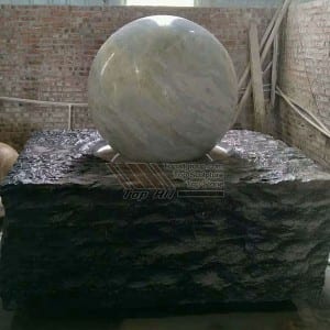 Marble Stone Ball Fountain With Black Granite Base Fountain TASBF-007