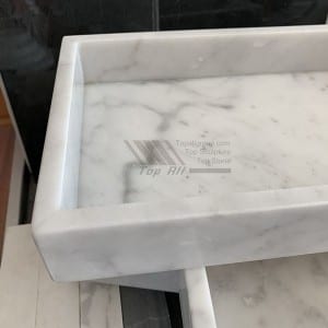 Hotelski pladnjevi za posluživanje od bijelog mramora Nature Carrara TASC-001