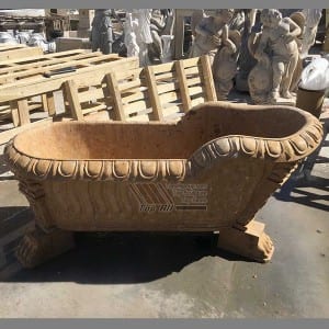 Factory Selling China White Stone Round Deep Solid Surface Freestanding Bath Tub (BT1711241)