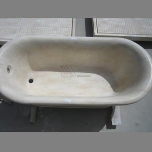 ODM Supplier China Oval Shape Stone Bathtub Yellow Travertine Bathtub for Contemporary Bathroom Decoration