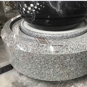 'Mapa oa Lefatše Absolute Black Granite Ball Fountain With Gray Base TASBF-003