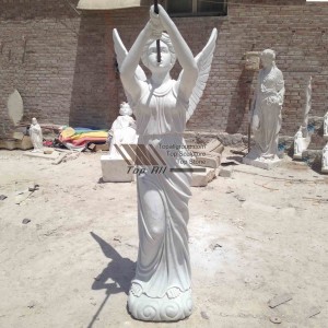Factory Supply China Raphael′s Welcome Angel Marble Sculpture Mfsy-95
