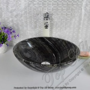 Antique Black Wooden Marble Bathroom Wash Basin TASS-042