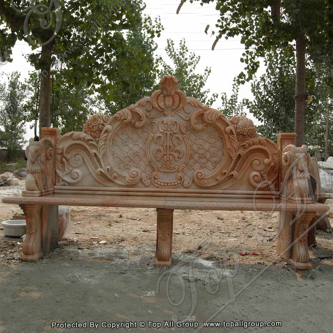 Antique Garden Marble Bench For Sale