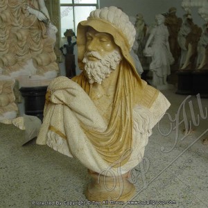 Statue de buste romain en marbre antique TABS-042