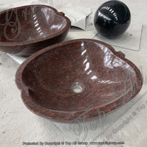 Apple Shape Red Granite Stone Sink TASS-032