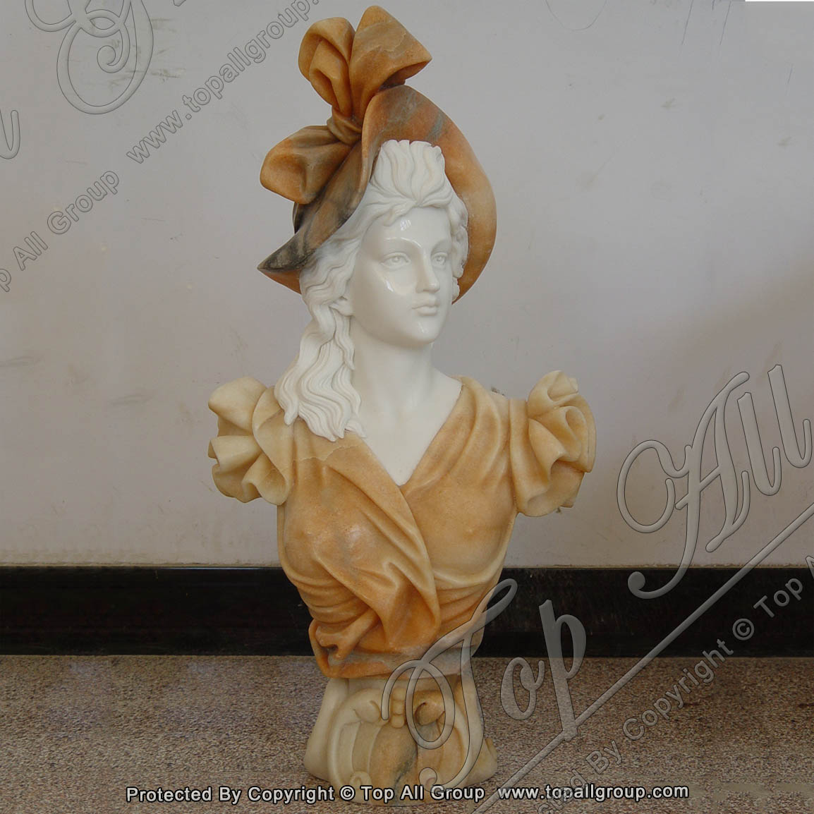 Art decoration hand made white stone marble classical female bust statue