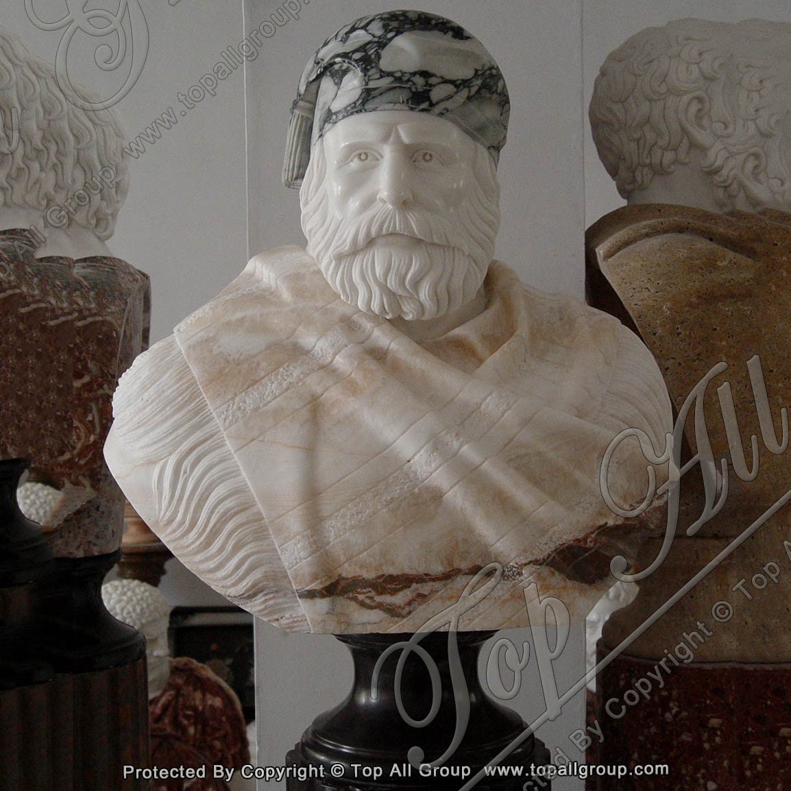 Art decoration hand made white stone marble classical male bust statue For Sale