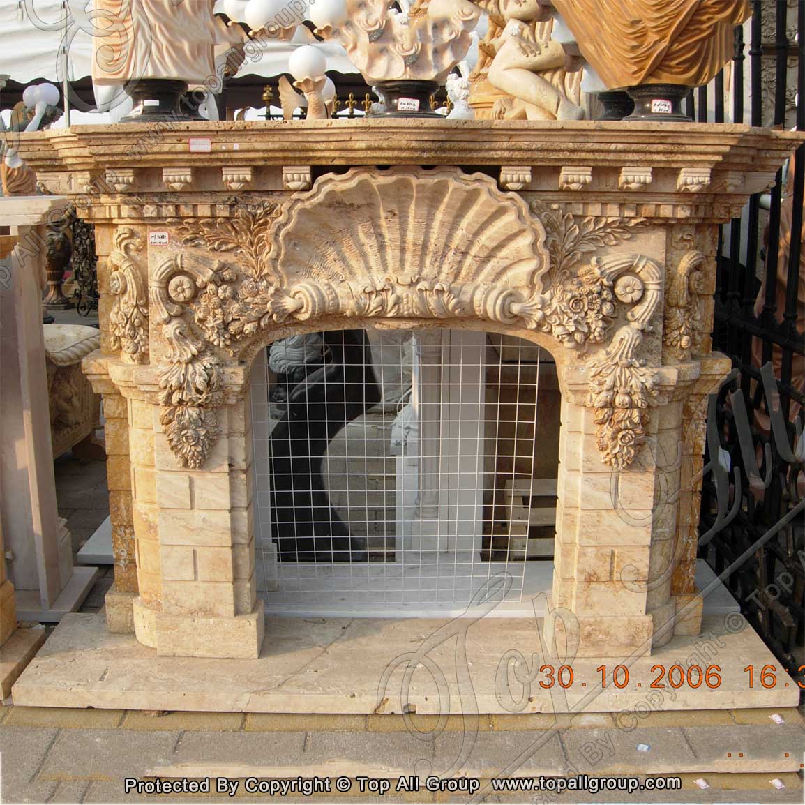 Beautiful indoor marble fireplace Europe and America TAFM-039 detail pictures