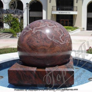 Big Red Stone Ball Fountain TASBF-033