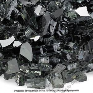 1/4" Black Reflective Fire Glass