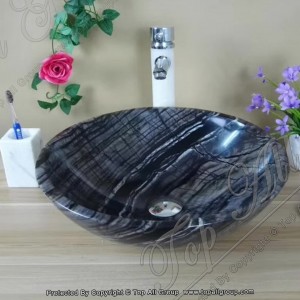 Black Wood Vein Marble Washing Basin TASS-041