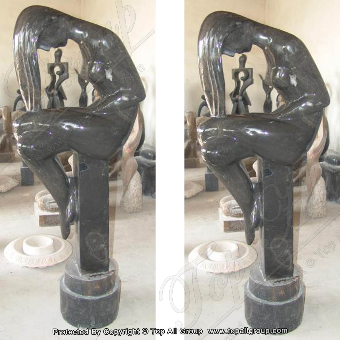 Black marble carving lady abstract sculpture TAAS-019 detail pictures