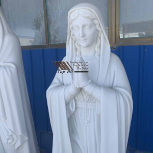 Liewen Gréisst Blessed Virgin Mary Marble Statue TARS026