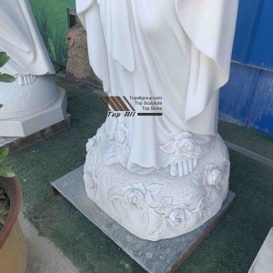 Levensgroot marmeren beeld van de Heilige Maagd Maria TARS026