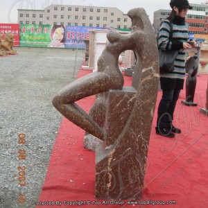 Brown Marble Abstract Girl Sculpture TAAS-008