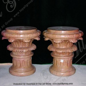 Brown marble column head TAMC-042