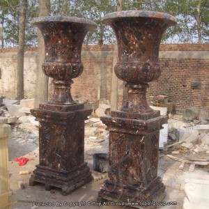 Brown marble flower pot TAFV-024