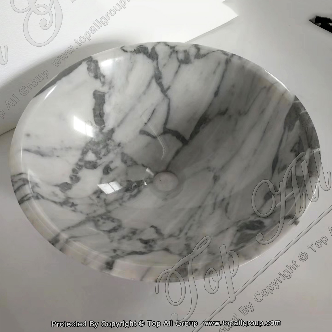 Carrara White Marble Bathroom Sink