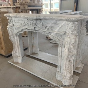 Mantel tan-nar tal-irħam abjad tal-Carrara TAFM-013