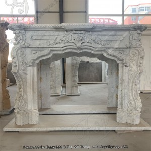 Carrara marmar bán fireplce mantel TAFM-013