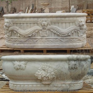 Carved Lion Head Marble Bathtub TABT-013