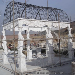 Carved women White marble gazebo TAGG-010