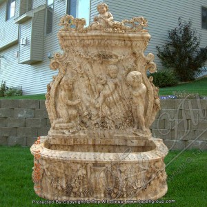 Carving Flower Cherub Gul Marmor Wall Fountain TAGF-62