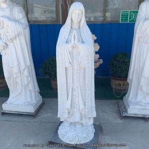 Estatua de mármore santa católica nosa señora de Fátima TARS034