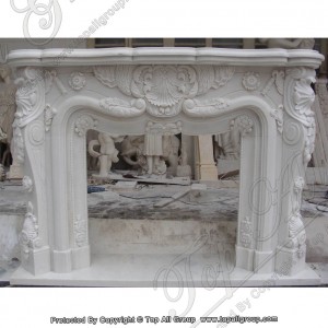 Cheap indoor wall decor carved marble fireplace TAFM-035