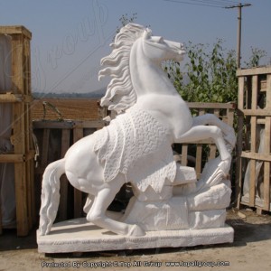 China Factory Scultura di cavallo in marmo bianco TAAS-008