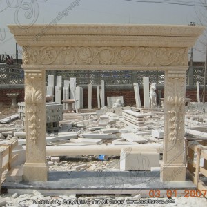 China Suppliers Hand Engraving Stone Craft Marble Fireplace TAFM-046
