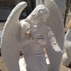 Church Marble Kneeling Angel Statue-024