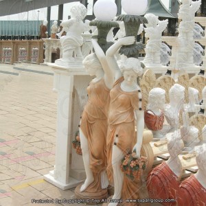 Classic Western Character Marble Figure Stone Sculpture For Garden Lamp TALP-021
