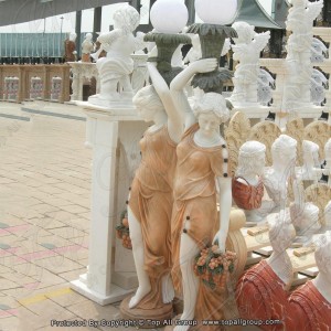 Klasik Western Karakter Marmer Gambar Stone Sculpture Kanggo Lampu Taman TALP-021