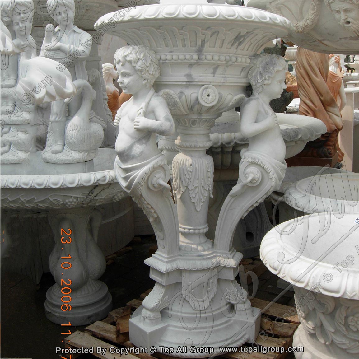Classic style marble flower pot TAFV-014 detail pictures