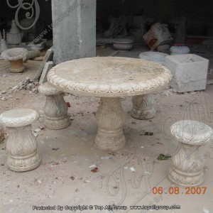 Coffee Stone Round Table And Round Dining Table Top TAMB-036